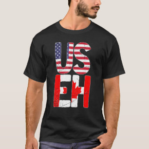 Us Flag Country Canadian Maple Leaf Useh Canada T-Shirt