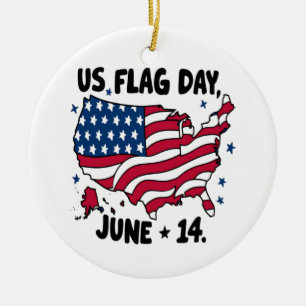 US Flag Day America's 250th Birthday - US Flag 250 Ceramic Ornament