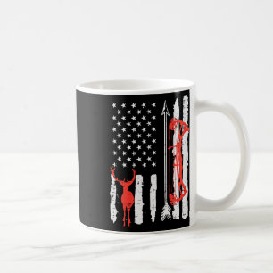Us Flag Deer Bow Hunting Patriotic Archer Hunter M Coffee Mug