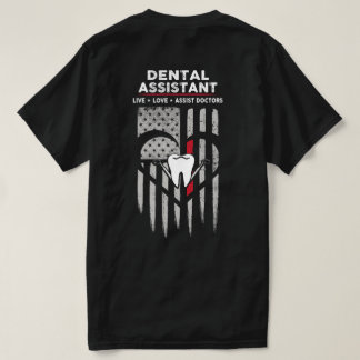 US Flag Dental Assistant Decal T-Shirt