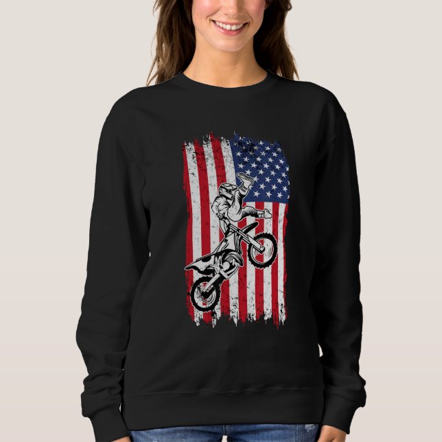 US Flag Dirt Bike Fly Shirt  Motocross US Dirt Bik (Front)