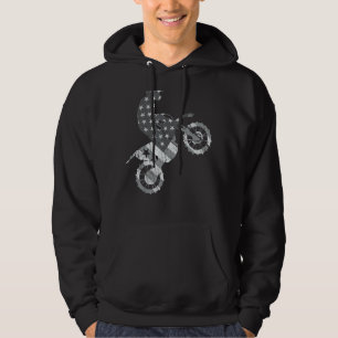 Us Flag Dirt Bike Motocross Enduro bmx Off Road Mo Hoodie