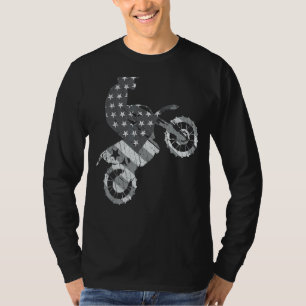 Us Flag Dirt Bike Motocross Enduro bmx Off Road Mo T-Shirt