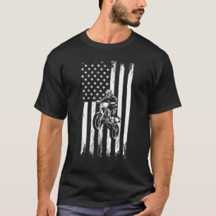 US Flag Dirt Bike Motorcycle Bike Moto Braap Mot T-Shirt