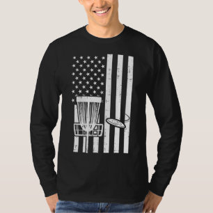 US Flag Disc Golf Vintage Patriotic Frisbee Golfin T-Shirt
