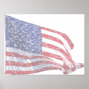 US Flag - distressed Poster