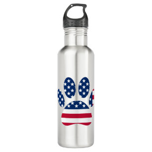 US Flag Dog Paw Print 710 Ml Water Bottle