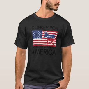Us Flag Donkey Pox The Disease Destroying America T-Shirt