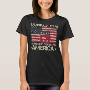 US Flag Donkey Pox the disease detroying america T-Shirt