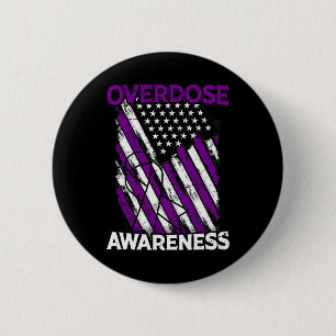 Us Flag Drug Overdose Opioid Overdose Awareness 6 Cm Round Badge
