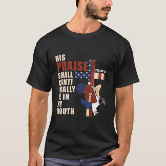 Us Flag Eagle Christian Cross Patriotic Bible Vers T-Shirt