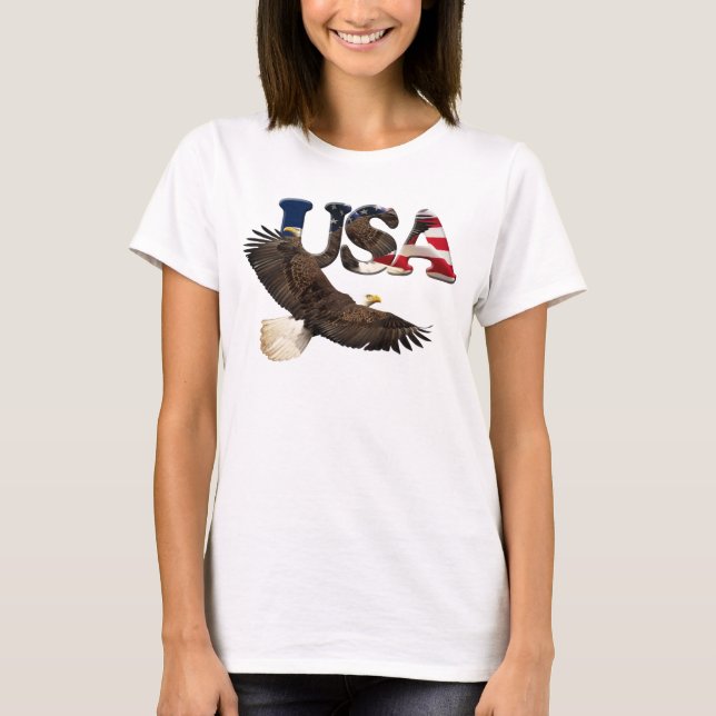 US FLAG & EAGLE USA-style Ladies Shirt (Front)