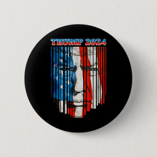 Us Flag Face Trump Vintage Donald Trump 4th Of Jul 6 Cm Round Badge