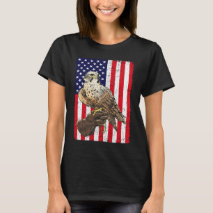 Us Flag Falcon Falconry American Falconer T-Shirt