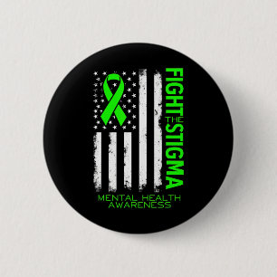 Us Flag Fight Stigma Mental Health Awareness 6 Cm Round Badge