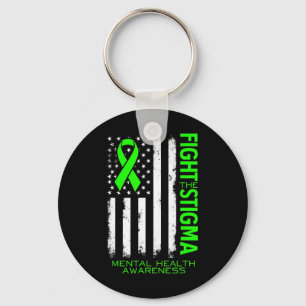 Us Flag Fight Stigma Mental Health Awareness  Key Ring