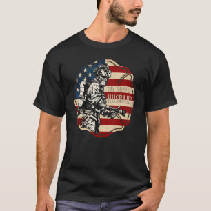 US Flag Fire Department Proud Of My Firefighter Hu T-Shirt