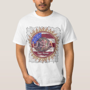 US Flag Firefighter tshirt