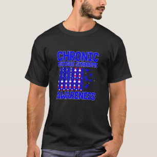 US Flag for Blue ribbons CHRONIC FATIGUE SYNDROME T-Shirt