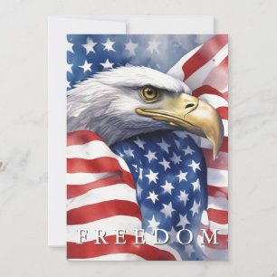 US Flag Freedom Eagle Motivational Inspirational Holiday Card