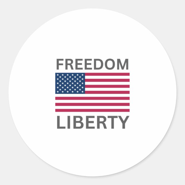US Flag Freedom Liberty™ Classic Round Stickers (Front)