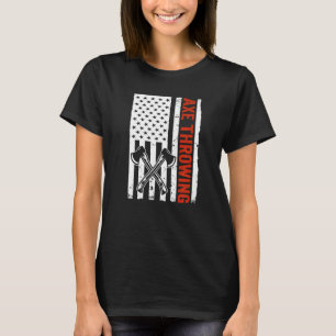 US Flag Hatchet Axe Throwing T-Shirt