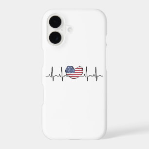 US Flag Heartbeat ECG Electrocardiography