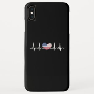 US Flag Heartbeat ECG Electrocardiography iPhone XS Max Case