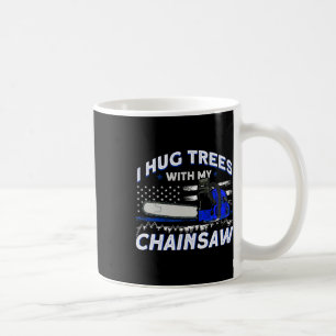 Us Flag Hugging Trees With Chainsaw Arborist Coffee Mug