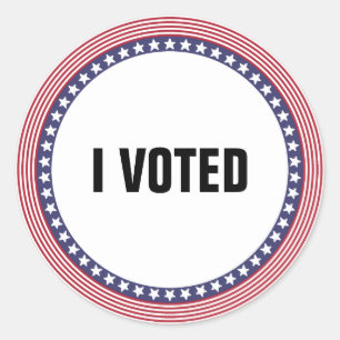 US Flag "I Voted" (CUSTOMIZABLE TEXT) Classic Round Sticker