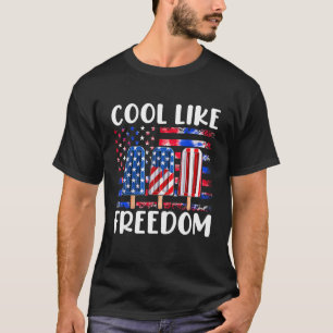 Us Flag Ice Cream Patriotic Popsicles 4th Of July T-Shirt