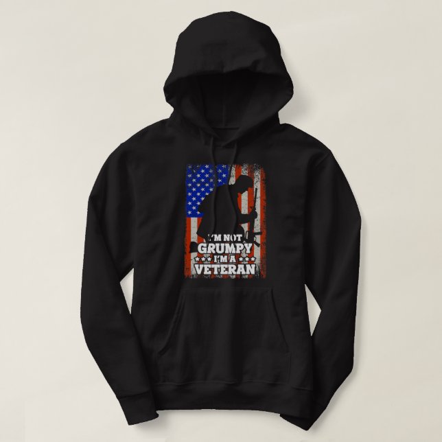 US Flag Im not Grumpy im a Veteran 116 Hoodie (Design Front)