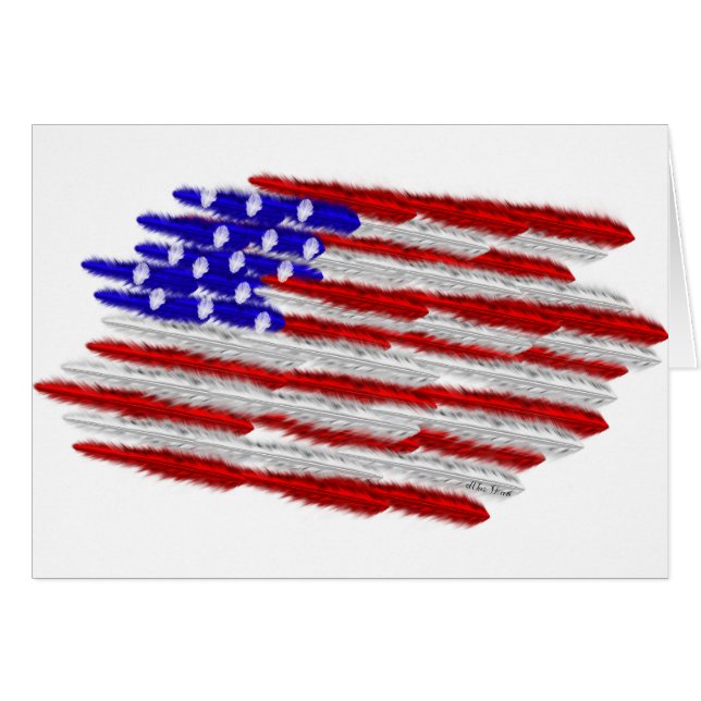 US Flag  in Feathers (Front Horizontal)