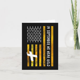 US Flag In September We Wear Gold Childhood Cancer Card
