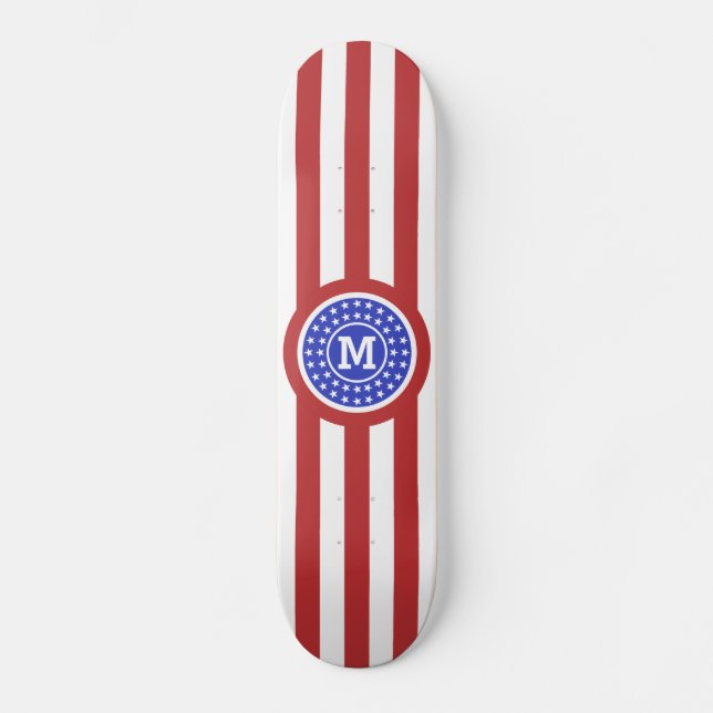 US Flag inspired custom monogram skateboards (Front)
