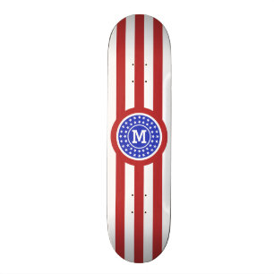US Flag inspired custom monogram skateboards
