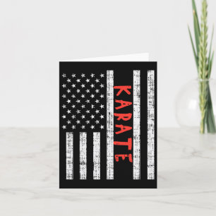 Us Flag Karate Vintage Patriotic Martial Arts Amer Card