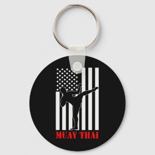 Us Flag Kickboxing Martial Arts Fighter Muay Thai  Key Ring