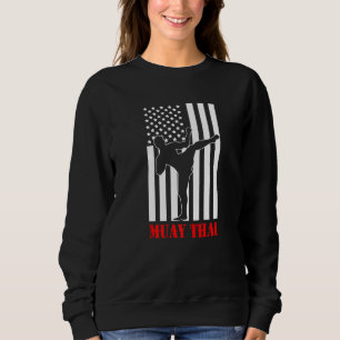 Us Flag Kickboxing Martial Arts Fighter Muay Thai Sweatshirt