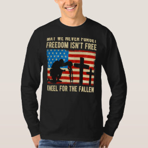 Us Flag Kneel For The Fallen Honour The Patriots M T-Shirt