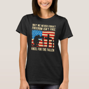 Us Flag Kneel For The Fallen Honour The Patriots M T-Shirt
