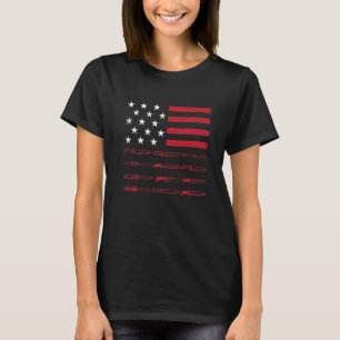 US Flag Knife Collector Patriotic Chef Cook T-Shirt