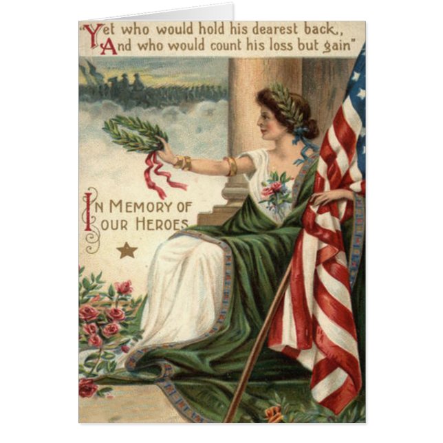 US Flag Lady Liberty Rose Soldiers (Front)