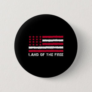 Us Flag Land Of The Free America 4th Of July Men W 6 Cm Round Badge