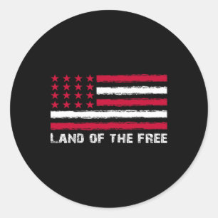 Us Flag Land Of The Free America 4th Of July Men W Classic Round Sticker
