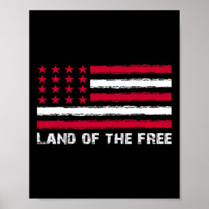 Us Flag Land Of The Free America 4th Of July Men W Poster