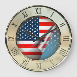 US Flag Large Clock