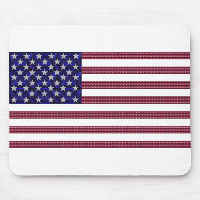 US Flag made with Gemstones Mouse Pad (Front)