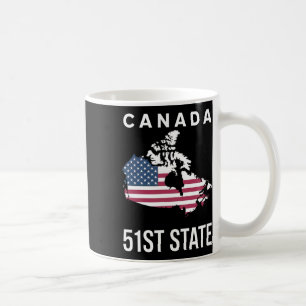 Us Flag Map Canada 51st State  Coffee Mug