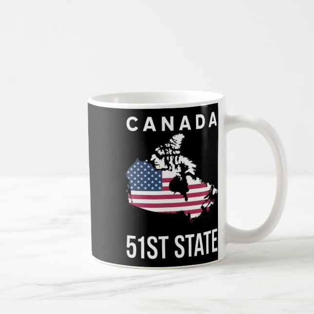Us Flag Map Canada 51st State  Coffee Mug (Right)